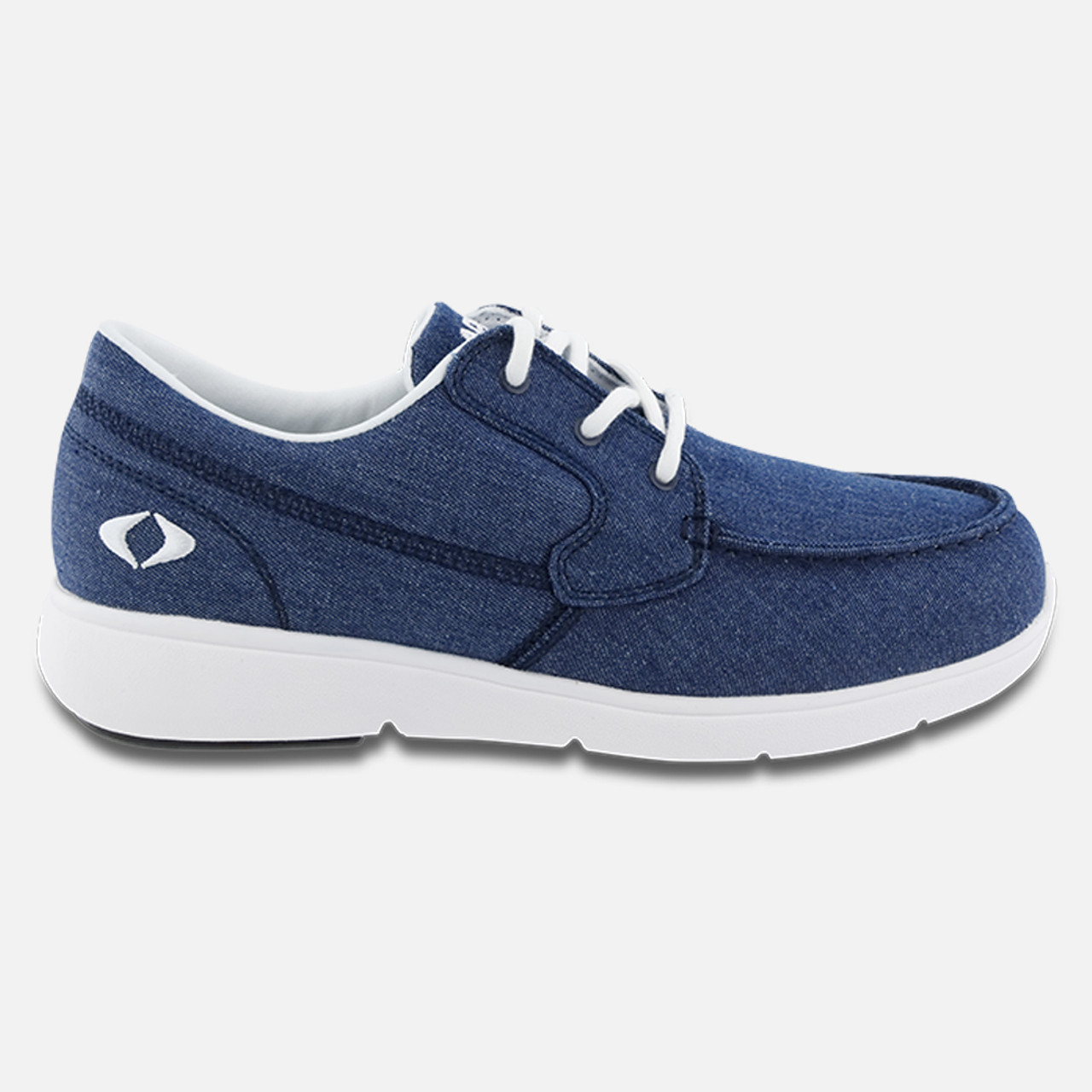 Apex Women's Moc Toe Canvas Loafer - Navy & Tan