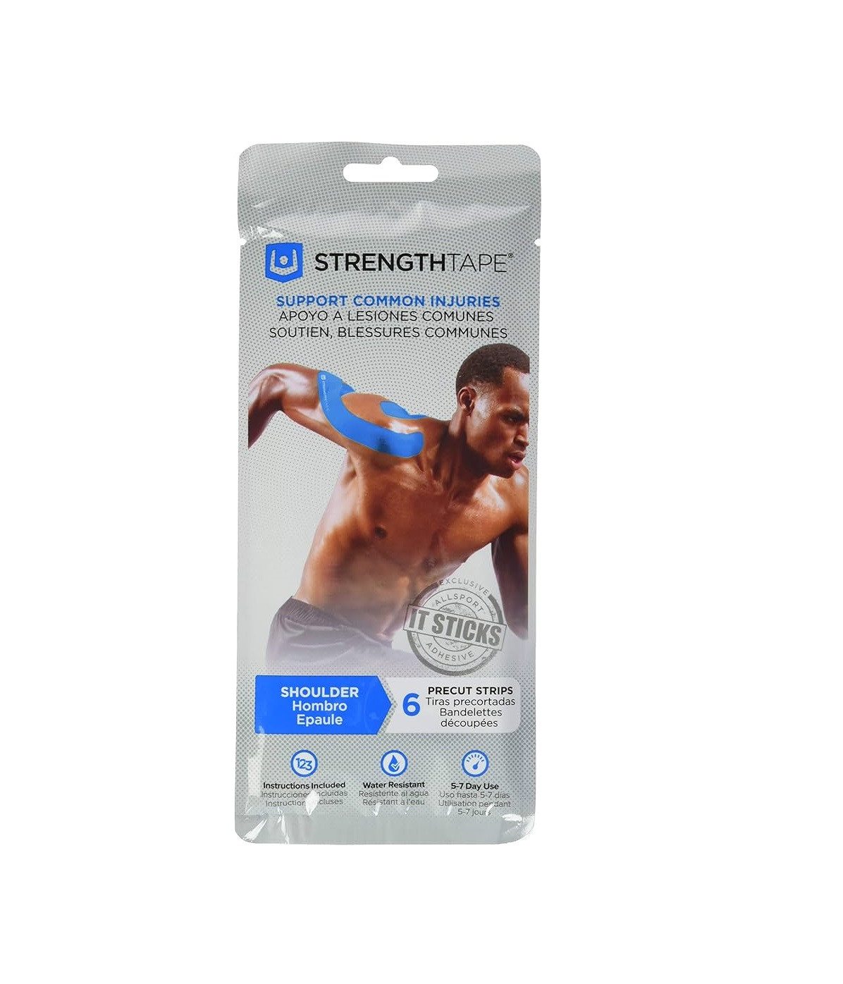 StrengthTape Kinesiology Taping Kit for Back & Shoulders – Precut, Waterproof Support for Muscle Recovery