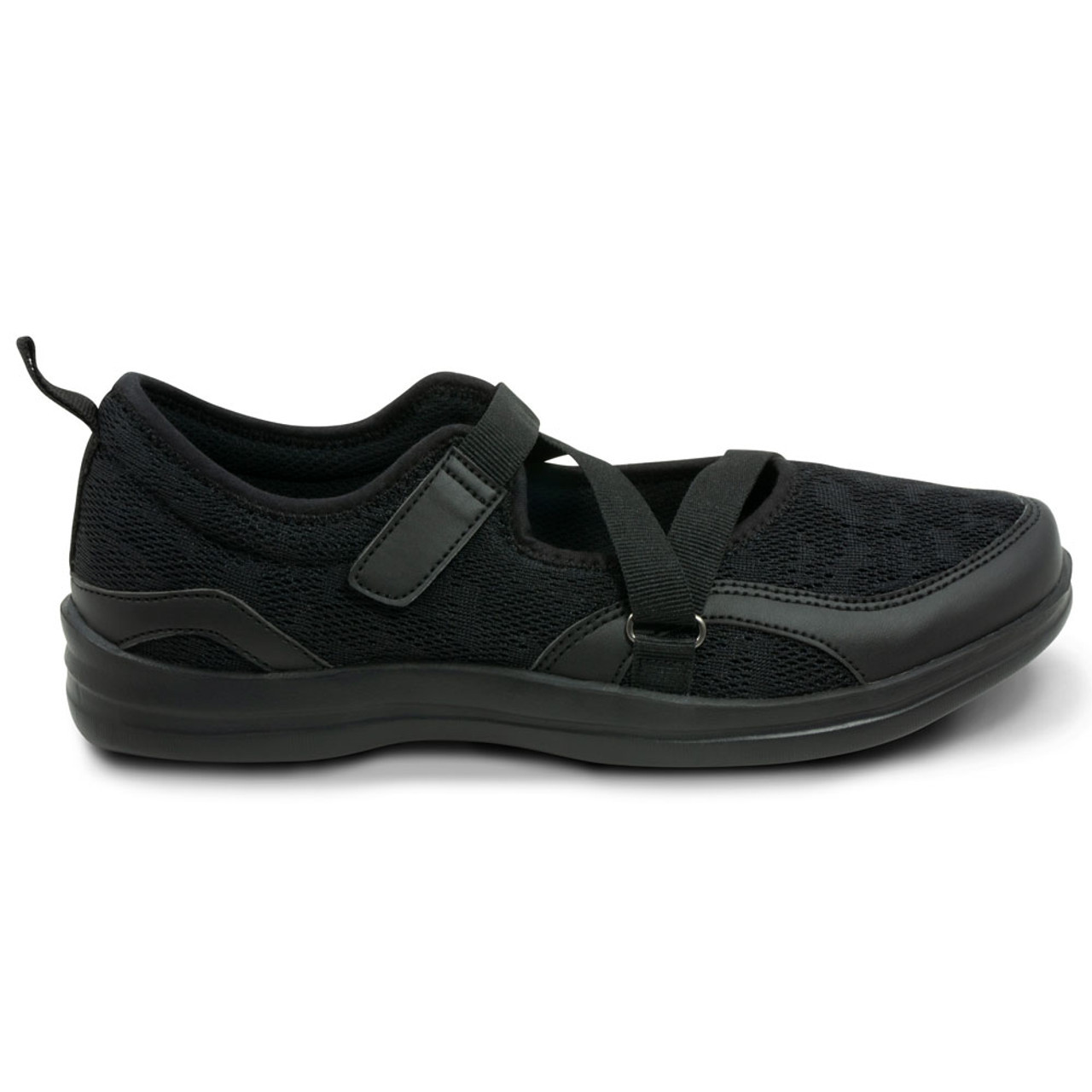 Apex Women's Orthopedic Mesh Mary Jane Casual Shoe - Black