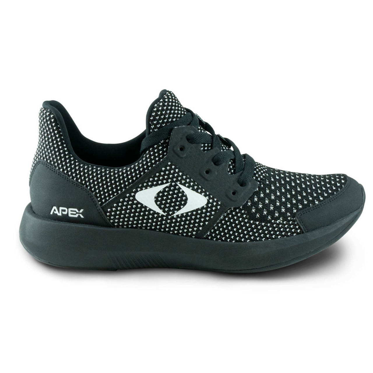 Apex - Men's Performance Athletic Sneaker - Black & White