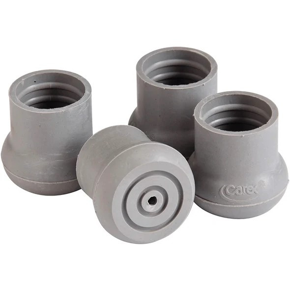 Carex Universal Walker & Bath Bench Tips – Reinforced TPR Rubber for 1-1/8" Tubing