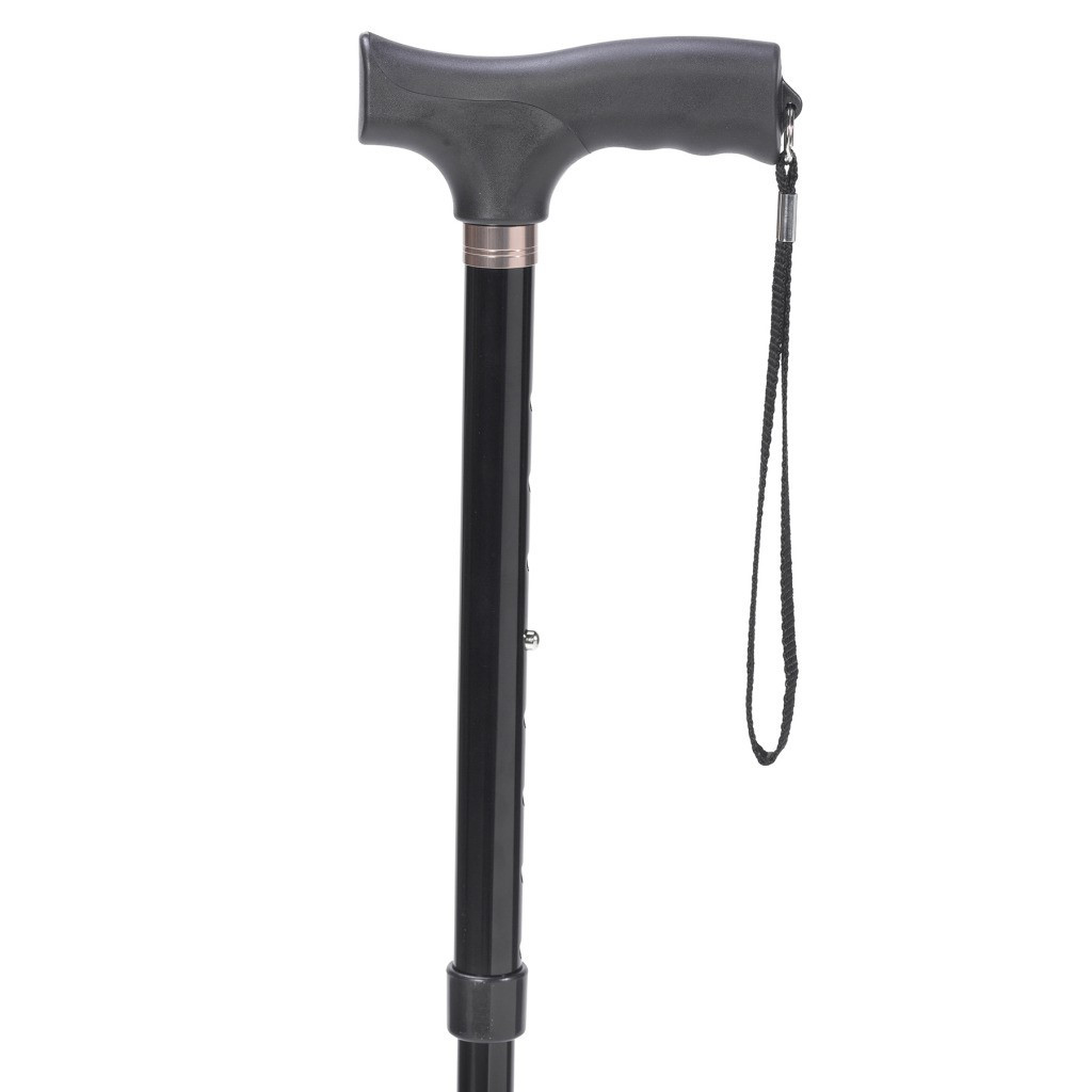 Drive Flex N Go Folding Cane – Adjustable Quad-Base Walking Cane with Pivoting Tip and Soft Grip Handle for Enhanced Balance & Comfort