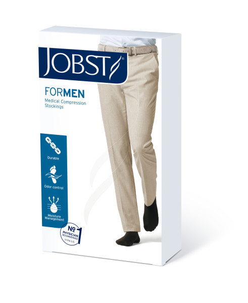 JOBST forMen Compression Socks 15-20 mmHg Thigh High, Closed Toe