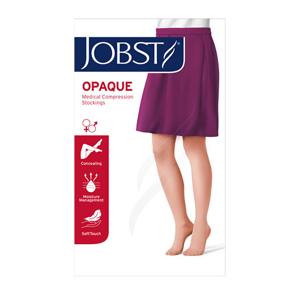 JOBST Opaque Compression Stockings 15-20 mmHg Knee High, with SoftFit Band, Open Toe