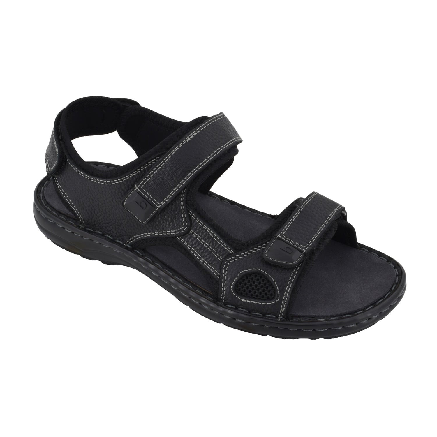 Biotime Wander Men's 3-Way Adjustable Leather Sandals with Contoured PU Insole and Hand-Stitched Outsole – Durable, All-Day Comfort Footwear for Casual and Travel Use